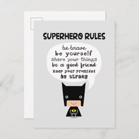 Superheld Rules Briefkaart (Voorkant / Achterkant)