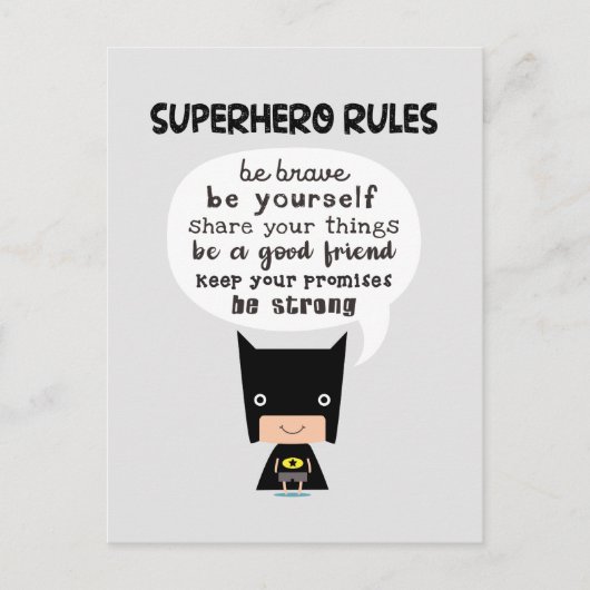 Superheld Rules Briefkaart (Voorkant)