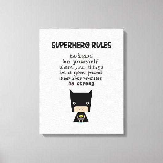 Superheld Rules Canvas Afdruk (Voorkant)