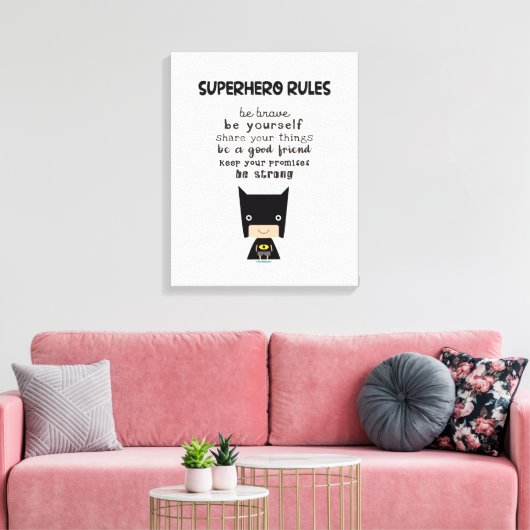 Superheld Rules Canvas Afdruk (Insitu (Woonkamer))
