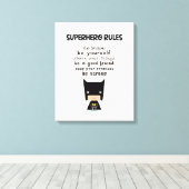 Superheld Rules Canvas Afdruk (Insitu (Houten vloer))