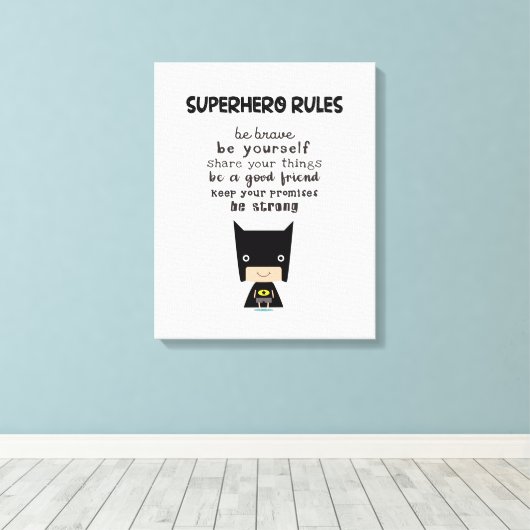 Superheld Rules Canvas Afdruk (Insitu (Houten vloer))