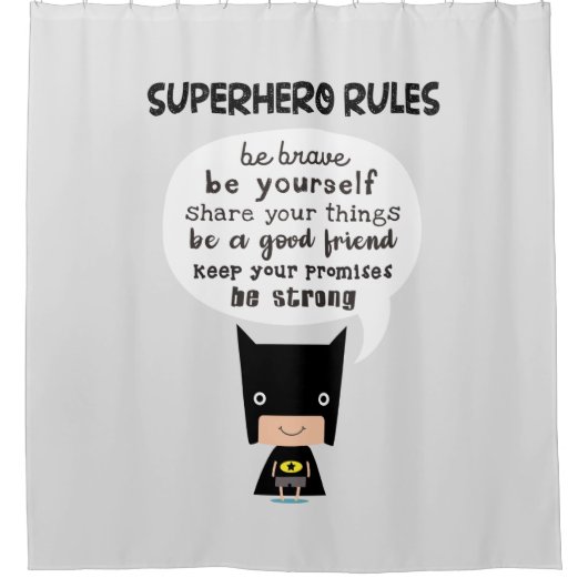 Superheld Rules Douchegordijn (Voorkant)