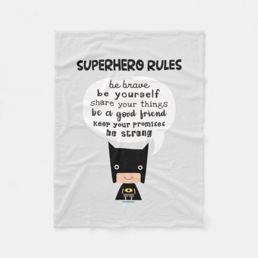 Superheld Rules Fleece Deken (Voorkant)