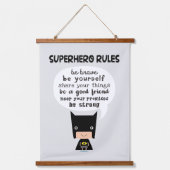 Superheld Rules Hangend Wandkleed (Voorkant)
