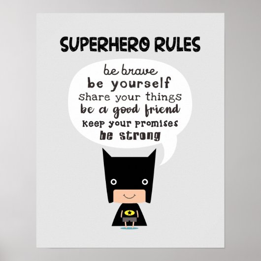 Superheld Rules Poster (Voorkant)