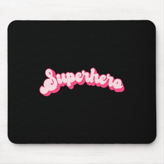 Superheld - Schattig Roze Vintage Retro Halloween Muismat (Voorkant)