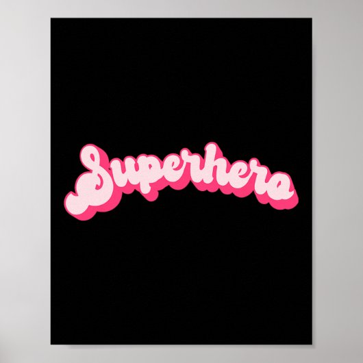 Superheld - Schattig Roze Vintage Retro Halloween Poster (Voorkant)