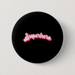 Superheld - Schattig Roze Vintage Retro Halloween  Ronde Button 5,7 Cm