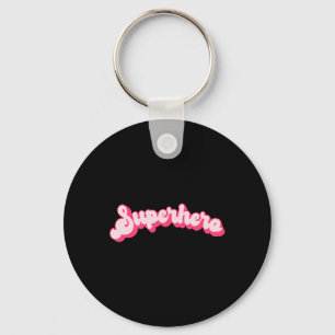 Superheld - Schattig Roze Vintage Retro Halloween  Sleutelhanger