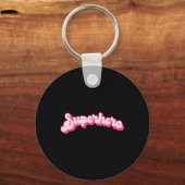 Superheld - Schattig Roze Vintage Retro Halloween Sleutelhanger (Voorkant)