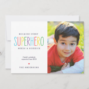 Superheld Sibling Pregnancy Announement Aankondiging