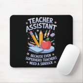 Superheld Sidekick Lesgeven School Docent Ik Muismat (Met muis)