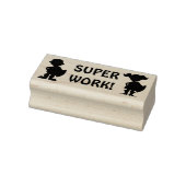 Superheld Silhouet Super Werk Leraar Huiswerk Rubberstempel (Stempel)