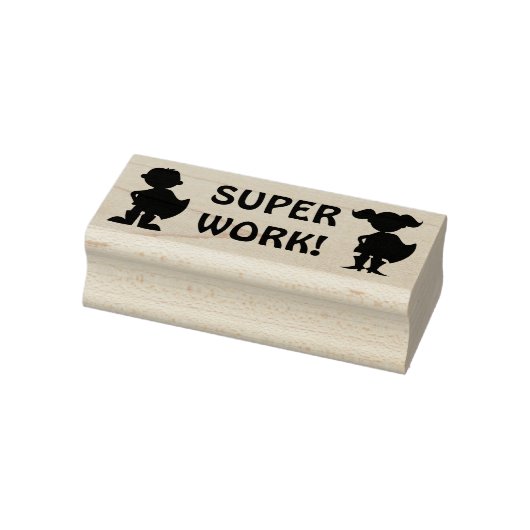 Superheld Silhouet Super Werk Leraar Huiswerk Rubberstempel (Stempel)