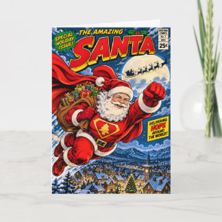 Superheld Sinterklaas Kerstkaart | Grappige stripb Kaart
