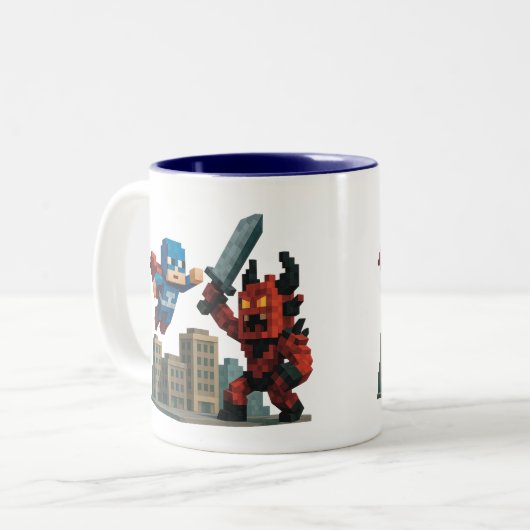 Superheld Skyblade Showdown Tweekleurige Koffiemok (Voorkant links)