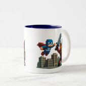 Superheld Skyblade Showdown Tweekleurige Koffiemok (Voorkant rechts)