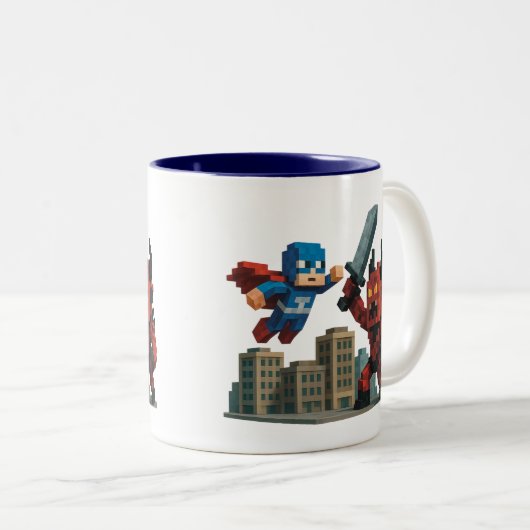 Superheld Skyblade Showdown Tweekleurige Koffiemok (Voorkant rechts)