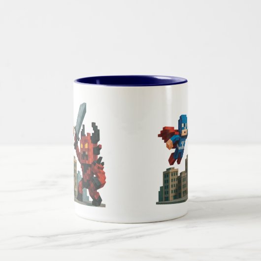 Superheld Skyblade Showdown Tweekleurige Koffiemok (Center)