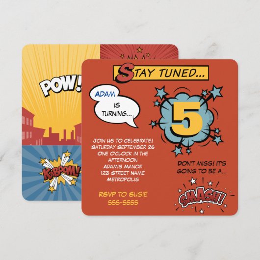 Superheld Smash! Kaart (Voorkant / Achterkant)