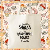Superheld & Snacks Moeder Grappige Moederdag Moede Tote Bag