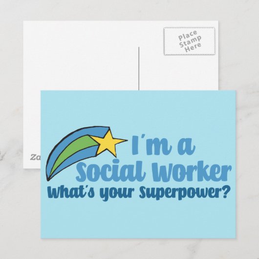 Superheld Social Worker Briefkaart (Voorkant / Achterkant)