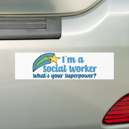 Superheld Social Worker Bumpersticker (Op auto)