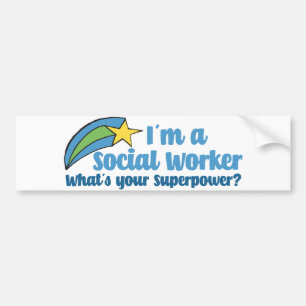 Superheld Social Worker Bumpersticker