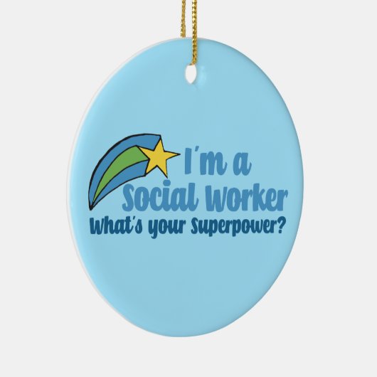 Superheld Social Worker Keramisch Ornament (Rechts)