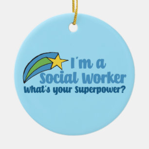 Superheld Social Worker Keramisch Ornament