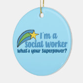 Superheld Social Worker Keramisch Ornament (Links)