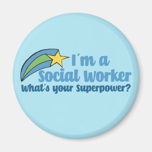 Superheld Social Worker Magneet (Voorkant)