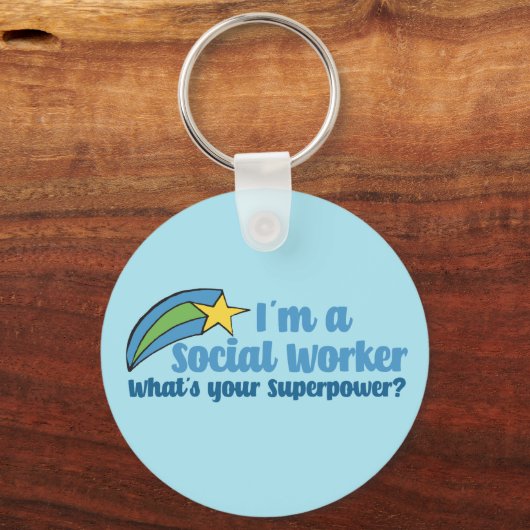 Superheld Social Worker Sleutelhanger (Voorkant)