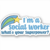 Superheld Social Worker Sticker (Voorkant)