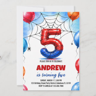 Superheld Spiderman Ballon Jongen Verjaardag Kaart