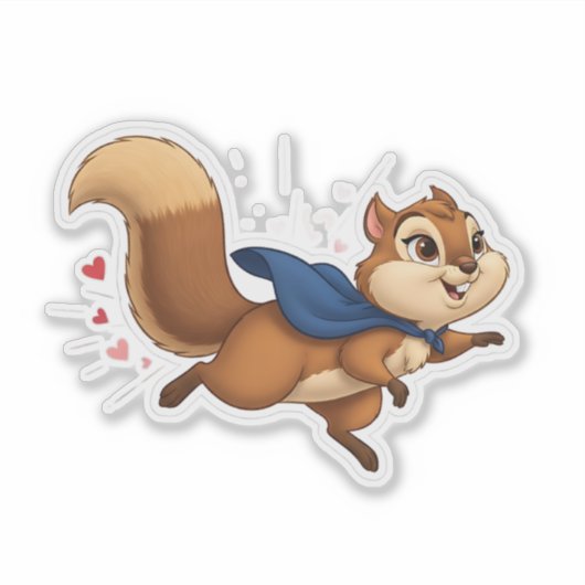 Superheld Squirrel - "Go Nuts for Justice! Sticker (Voorkant)
