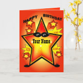 Superheld Star Happy Birthday Card Kaart (Gele Bloem)