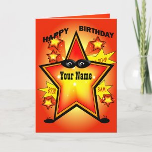 Superheld Star Happy Birthday Card Kaart