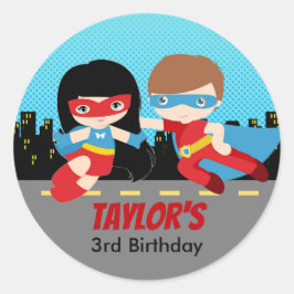 Superheld Stickers Birthday Party Favors