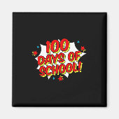 Superheld Stijl Gelukkige 100ste 100 Dagen van Sch Magneet (Voorkant)