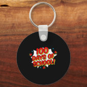 Superheld Stijl Gelukkige 100ste 100 Dagen van Sch Sleutelhanger (Voorkant)