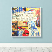 Superheld Stretched Canvas Print (Insitu (Houten vloer))