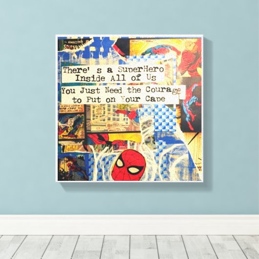 Superheld Stretched Canvas Print (Insitu (Houten vloer))