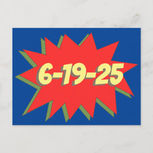 Superheld stripboek bewaar de datum aankondigingskaart