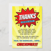 Superheld stripboek Verjaardag elke leeftijd Bedankkaart (Voorkant)