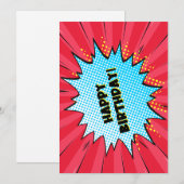 Superheld stripkaart met verjaardagskaart feestdagenkaart (Voorkant / Achterkant)