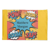 Superheld Strips Pop Art Jongens Verjaardagscadeau Kussensloop (Achterkant)