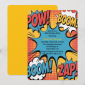 Superheld Strips Pop Art Jongens Verjaardagsfeestj Kaart (Voorkant / Achterkant)