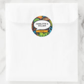 Superheld Strips Retro Spreekwolk Ronde Sticker (Tas)